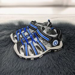 Босоножки детские для мальчика сандали черные с синим и бежевые М. Мичи 5092