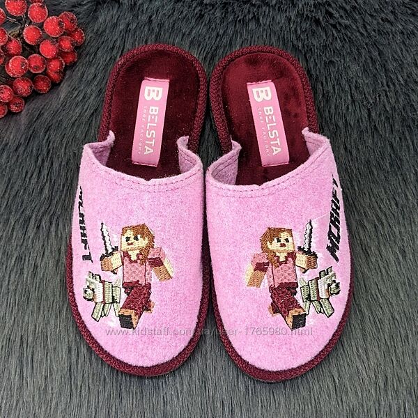 Тапочки фетровые паркетные Белста для девочки розовые Minecraft 5122