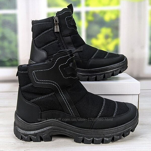 Ботинки мужские черные зимние высокие с молнией на меху Dago Style 3623