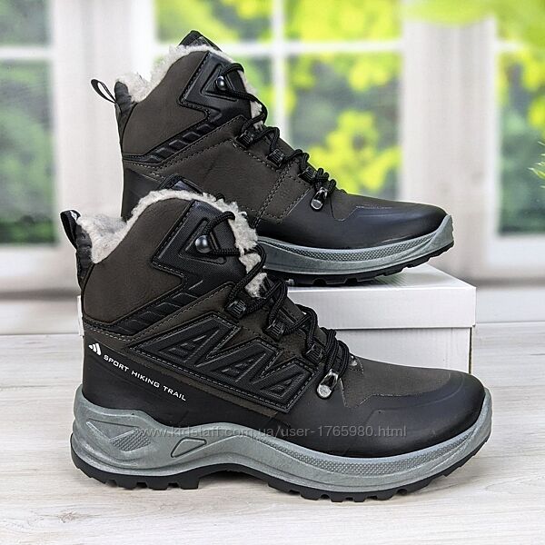 Ботинки мужские зимние Paolla коричневые на шнурках 3453