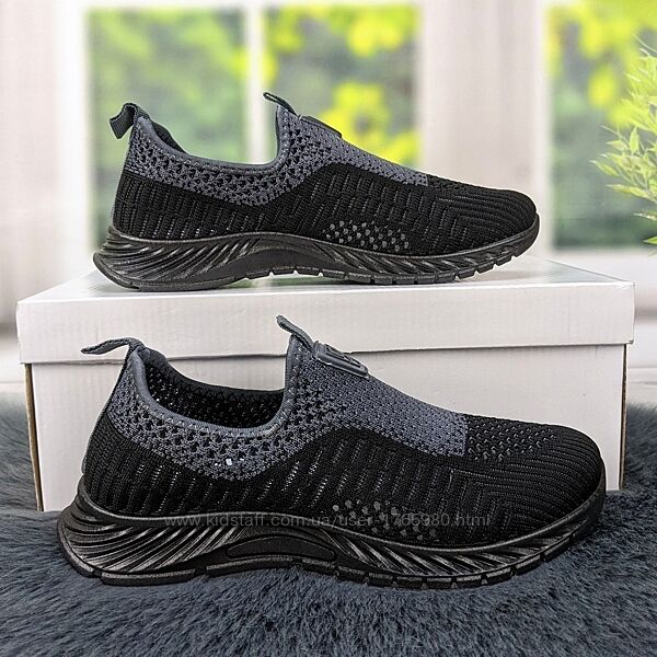 Кроссовки женские текстильные черные без шнурков GIPANIS 4397