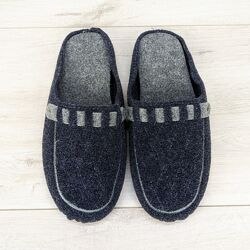 Тапочки мужские Klerotex комнатные фетровые для ламината синие 3769