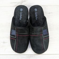 Тапочки мужские Inblu велюровые закрытые черные 3783
