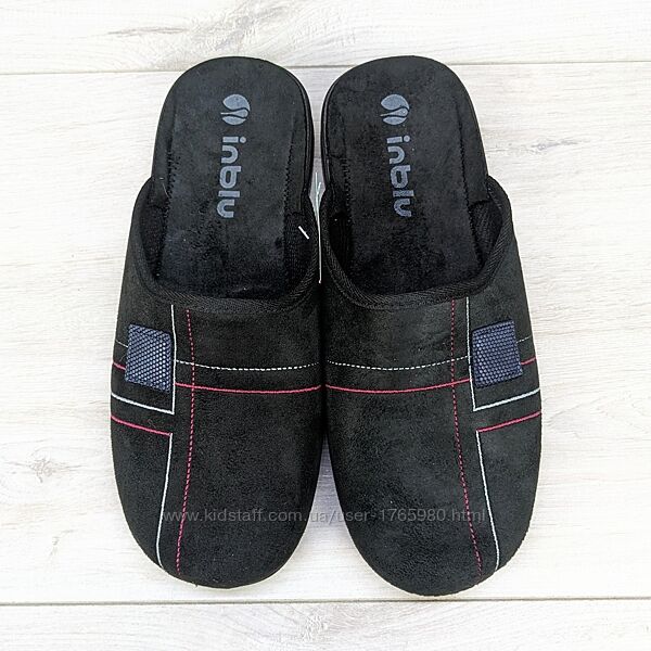 Тапочки мужские Inblu велюровые закрытые черные 3783