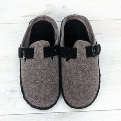 Тапочки мужские Klerotex комнатные фетровые для ламината коричневые 3784