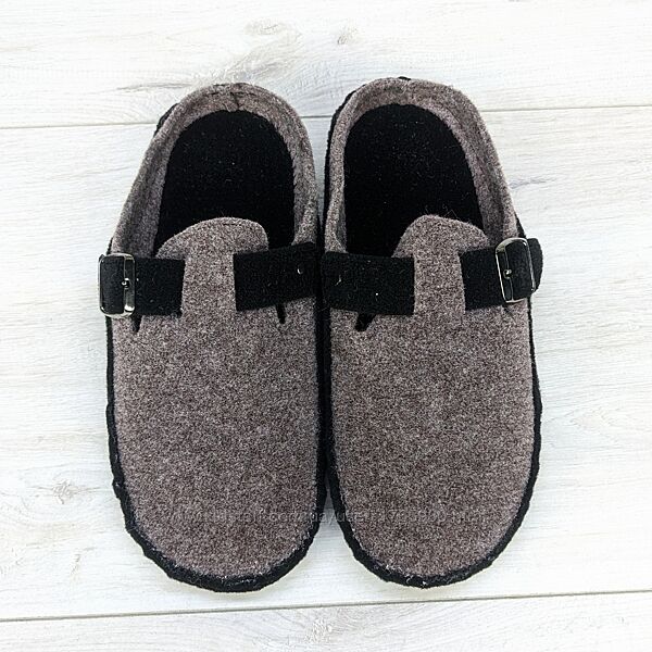 Тапочки мужские Klerotex комнатные фетровые для ламината коричневые 3784