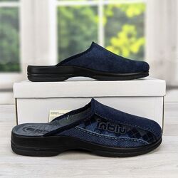 Тапочки мужские домашние закрытые Inblu синие на пенковой подошве 3789