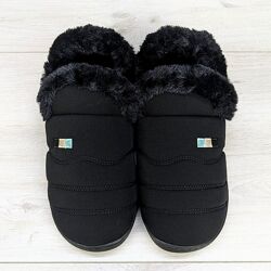 Тапочки чуни мужские домашние теплые закрытые черные 3815