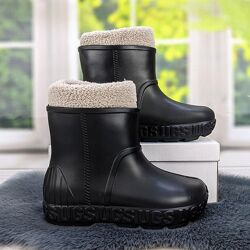Сапоги женские пена черные с меховой вставкой Gipanis 4618