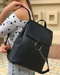 Жіночий рюкзак класичний рюкзак трансформер сумка рюкзак чорний рюкзак
