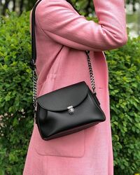 Жіноча сумка чорна сумка через плече кросбоді чорний клатч через плече