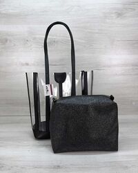Чорна сумка прозора сумка шоппер шопер силіконова сумка силіконовий шопер 