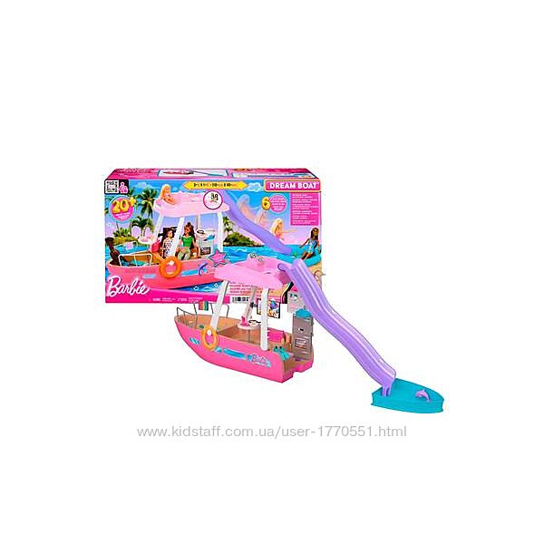 Іграшковий човен Barbie Boat with Pool and Slide, Dream Boat Playset 