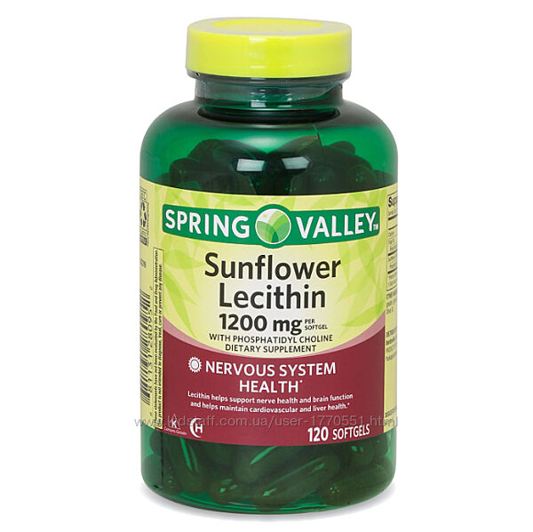 Лецитин Spring Valley - Lecithin 1200 mg, 120 Softgels