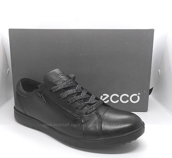 Стильные кожаные черные  кеды полуботинки кроссовки Ecco Elli оригинал