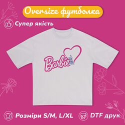 Жіноча біла футболка oversize Barbie