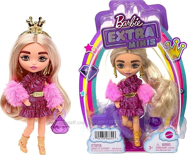 Лялька Barbie Extra Minis, модниця в блискучій сукні Blonde Hair 