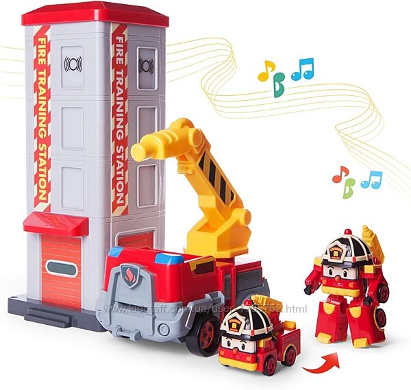 Ігровий набір Roy Fire Station, пожежна станція з фігуркою Роя. Світло, зву