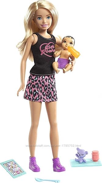 Лялька барбі скіпер блондинка з немовлям. Barbie Skipper Babysitters 