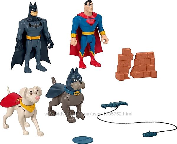  Набір фігурок  Fisher-Price DC League Бетмен, Крипто пес , Ейс та супермен