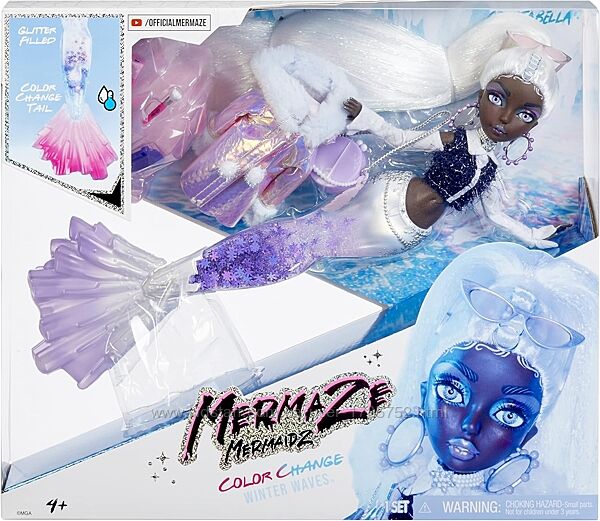 Mermaze Mermaidz Winter Waves Crystabella Mermaid Fashion Doll with Color