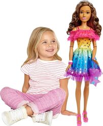 Ростова лялька Барбі з каштановим волоссям,71 см. Barbie Large, Rainbow Dress