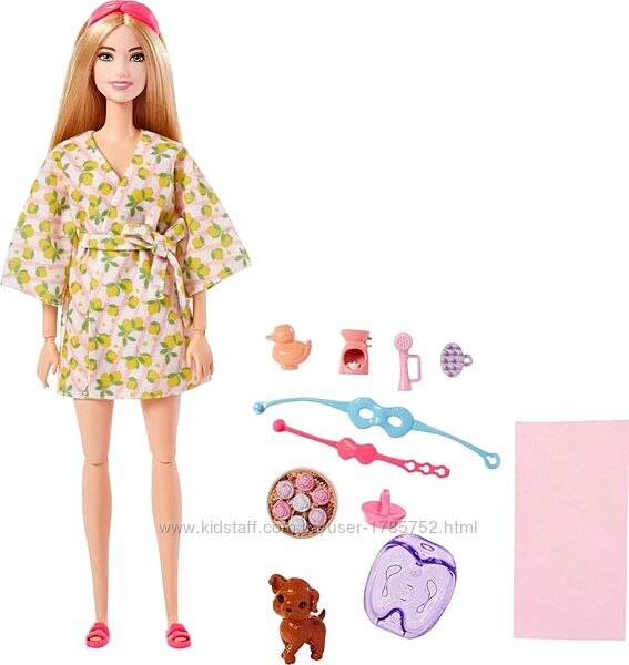 Лялька Barbie спа день з цуциком , догляд за собою. Self-Care Series 