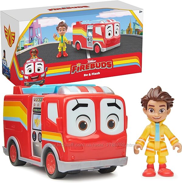 Disney Junior Firebuds, Bo, Flash, фігурка Фебер та флеш, пожежна машина 