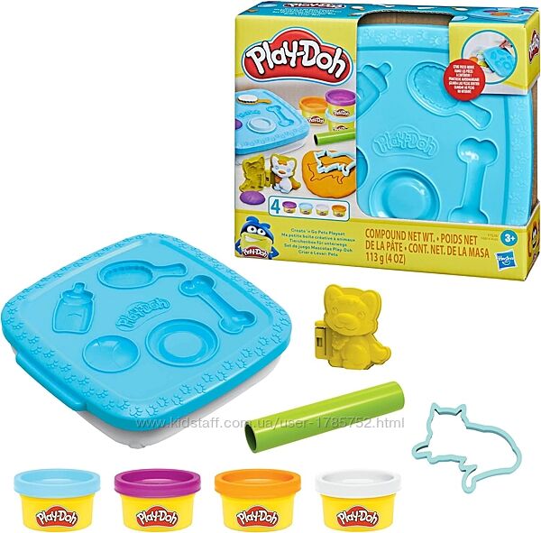Ігровий набір Play-Doh Create &acuten Go Pets із контейнером для зберігання
