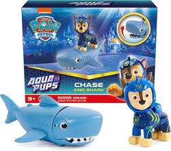 Набір фігурок Aqua Pups Chase і Shark Paw Patrol гонщик Чейз та акула 