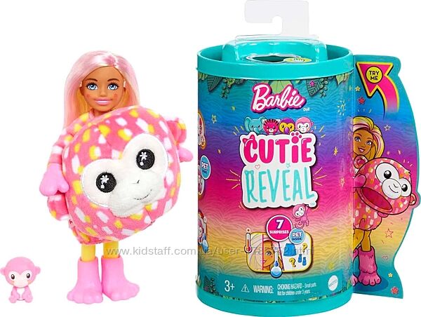Лялька Barbie Small Мавпочка Cutie Reveal Monkey Plush Costume 