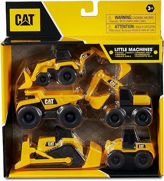 Набір з 5 машинок будівельної техніки CAT Construction Little Machines