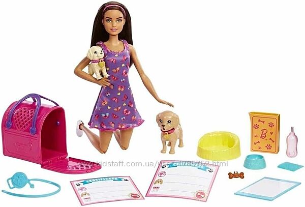 Ігровий набір лялька Barbie виховання цуценят що змінюють колір Pup Adoptio