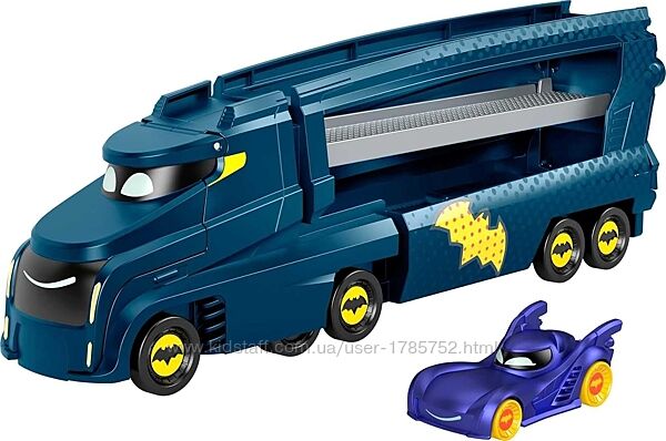 Бетмобіль трейлер, Fisher-Price DC Batwheels Toy Hauler and Car, Bat-Big Rig 