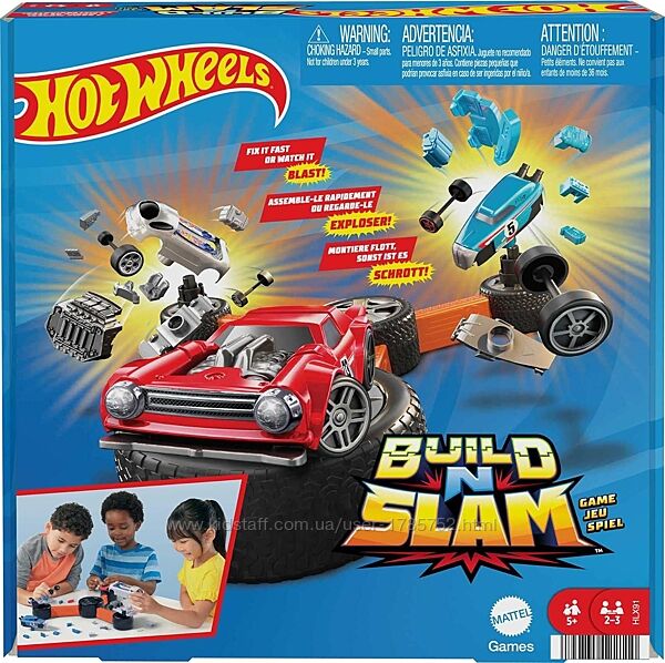Настільна гра  Hot Wheels Build n Slam Kids Games. Будуй і ламай