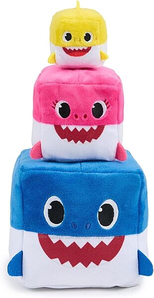 Набір плюшевих музичних іграшок квадратиків Baby Shark. Сімя акул 