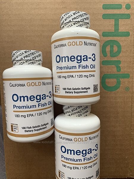 Omega-3 рыбий жир премиального качества california gold с iherb Акция