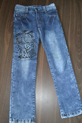 Утепленные джинсы на флисе для девочки 6-8лет