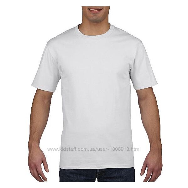 Чоловіча біла бавовняна футболка Gildan Premium Cotton 4100-000C 6 розмірів