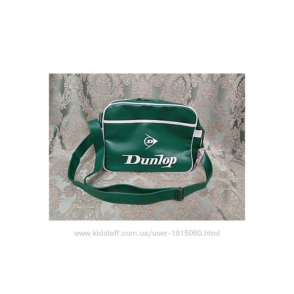 Винтажная спортивная сумка-мессенджер Dunlop Green унисекс, большая