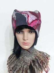 шапочка Христина - ручна робота, овеча вовна