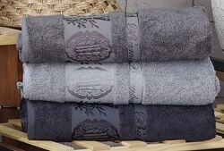 Наборы бамбуковых полотенец из 3х шт лицо и баня ТМ Zeron