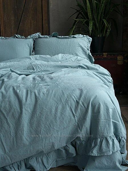 Турецкое постельное белье с рюшем вареный хлопок ТМ LIMASSO