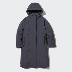 Длинное ультра-теплое гибридное пуховое пальто uniqlo