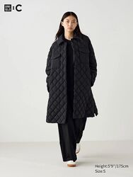 Стьобане пальто оверсайз Uniqlo PUFFTECH