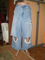 Комфортные джинсовые кюлоты, размер 18-ХL-46