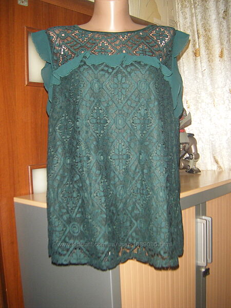Нарядная блуза из кружева без рукавов, размер ХL - 18 - 52