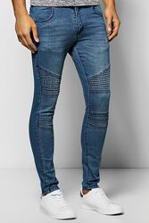 Стильные мужские узкие байкерские джинсы boohoo