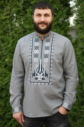Чоловіча льняна вишиванка з 44 по 64 розміри