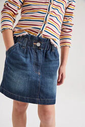 Джинсовая юбка с завышенной талией джинсова спідниця paperbag next